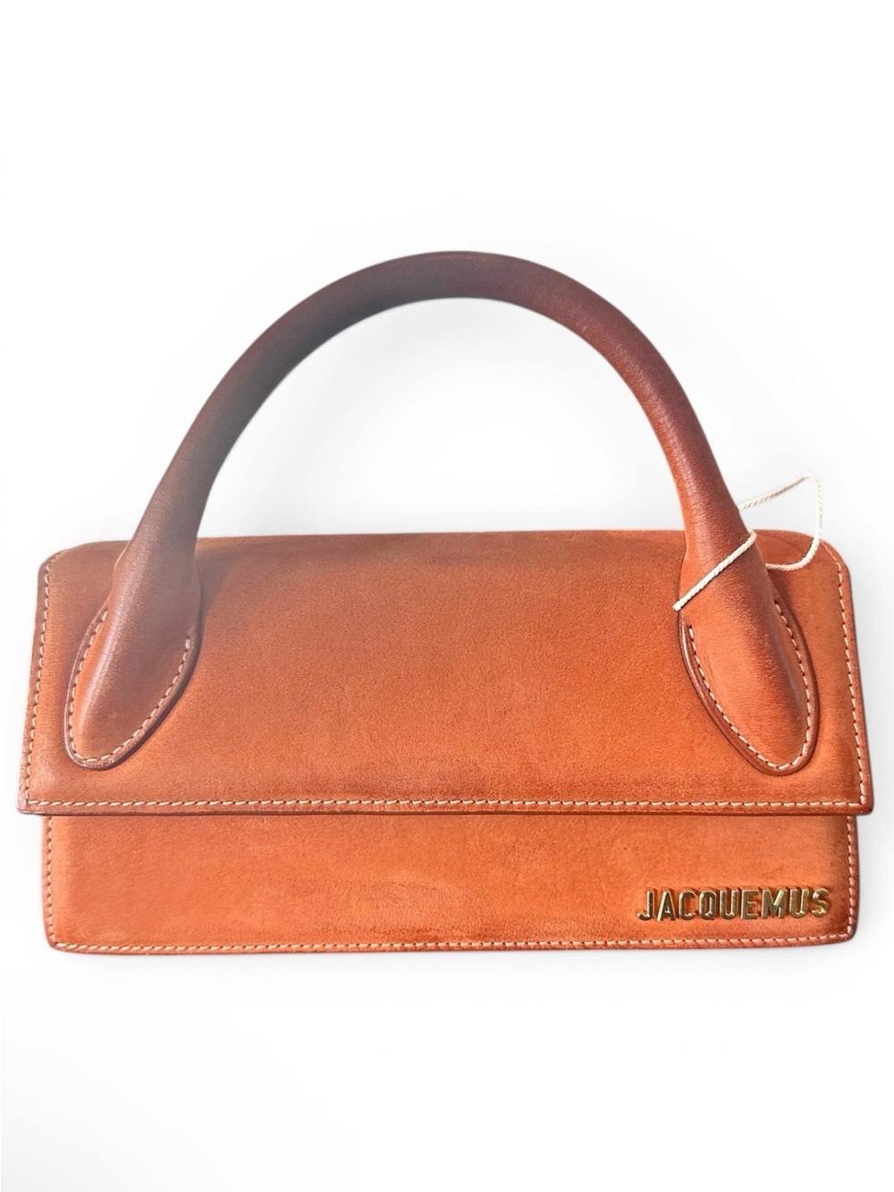 Jacquemus Cognac Leather Top-Handle Satchel